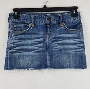 American eagle distressed jean mini skirt